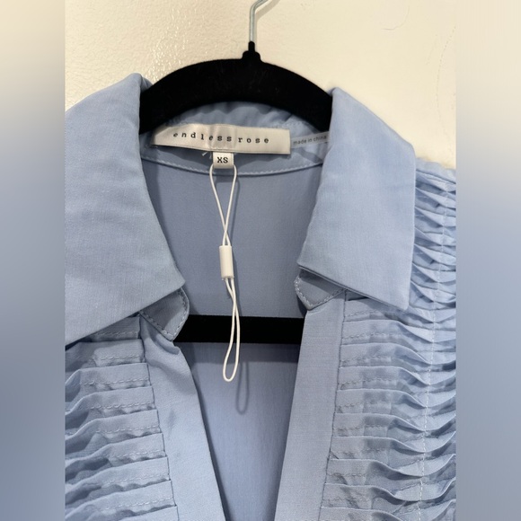 Endless Rose Light Blue Ruffled Blouse - Picture 7 of 14